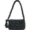 Bottega Veneta Kalimero Città Gathered Intrecciato Leather Shoulder Bag In Black/brass