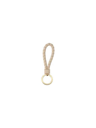 Bottega Veneta Braided Keychain In Beige