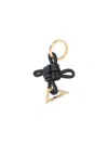 Bottega Veneta Triangle Key Holder Double Ring In Black