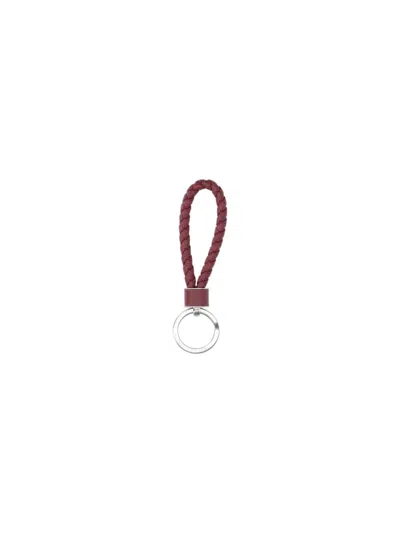 Bottega Veneta Intrecciato Keyring In Red