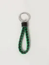 Bottega Veneta Intreciato Keychain In Green