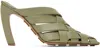 Bottega Veneta Khaki Alfie Mules In 3025 Travertine