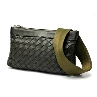 Pre-owned Bottega Veneta Khaki Intrecciato Shoulder Bag ()