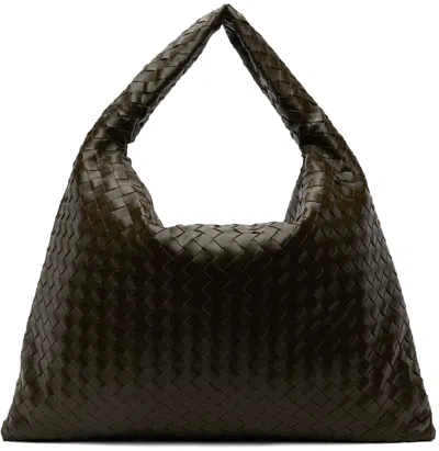 Bottega Veneta Khaki Large Hop Bag In 3387 Kaki-m Brass