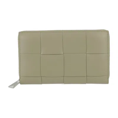Pre-owned Bottega Veneta Khaki Leather Coin Purse/coin Case () In Brown