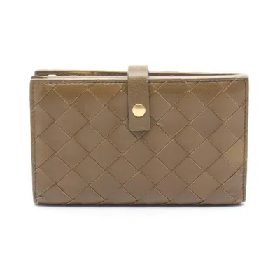 Pre-owned Bottega Veneta Khaki Leather Wallet (bi-fold) () In Brown