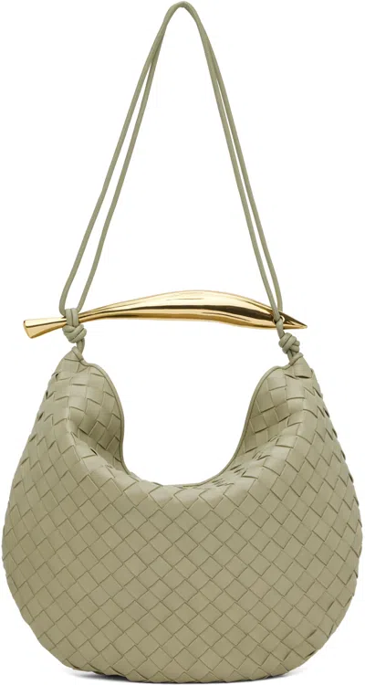 Bottega Veneta Medium Sardine Leather Shoulder Bag In Travertine