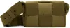 Bottega Veneta Khaki Small Tech Cassette Messenger Bag In 2877-mud-silver