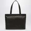 Bottega Veneta Khaki Small Tote Bag In Intrecciato In Green