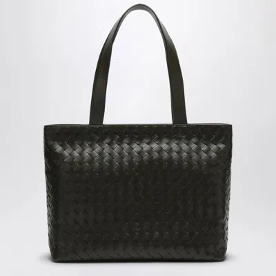 Bottega Veneta Khaki Small Tote Bag In Intrecciato In Green