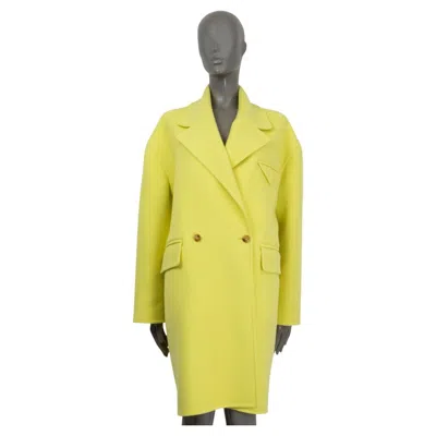 Pre-owned Bottega Veneta Kiwi Yellow Cashmere 2022 Oversized Coat Jacket 36 Xxs