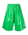 Bottega Veneta Knee-length Leather Shorts In Green