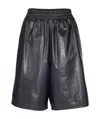 Bottega Veneta Patent Leather Bermuda Shorts In Black