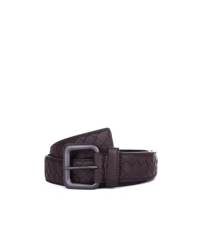 Bottega Veneta Knit Buckle Ring Hole Eye Belt In Black