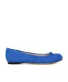 Bottega Veneta Knit Detail Flat Shoes In Blue