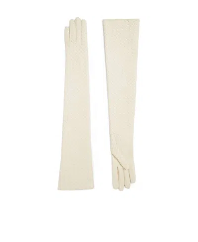 Bottega Veneta Knit Long Gloves In White