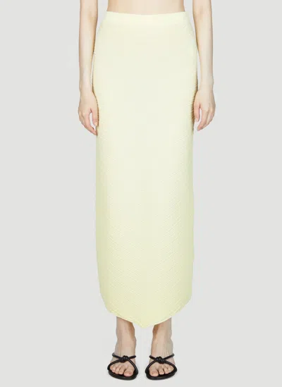 Bottega Veneta Knit Midi Skirt In Yellow