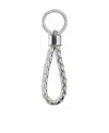 Bottega Veneta Knit Pattern Key Ring In Gray