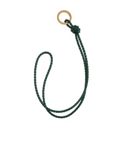 Bottega Veneta Intreccio Long Key Ring In Green