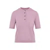 Bottega Veneta Short-sleeved Knit Top In Pink