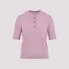 Bottega Veneta Short-sleeved Knit Top In Thistle