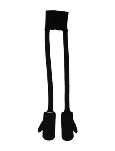 Pre-owned Bottega Veneta Knit Winter Gloves In Black