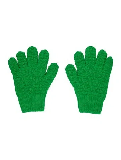 Pre-owned Bottega Veneta Knit Winter Gloves In Green