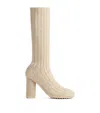 Bottega Veneta Atomic Knitted Knee-high Sock Boots In Brown