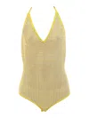 Bottega Veneta Knitted Halterneck Bodysuit In Verde