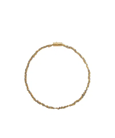 Bottega Veneta Braid Collier In Silver/yellow Gold