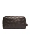 Bottega Veneta Knitted Clutch In Brown