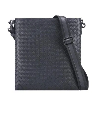 Bottega Veneta Knitted Cross-body Bag In Black