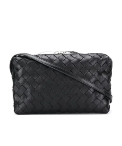 Bottega Veneta Knitted Cross-body Bag In Black