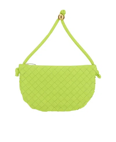 Bottega Veneta Knitted Design Handbag In Green
