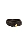 Bottega Veneta Leather Belt With Adjustable Length And Quilted Design In Black