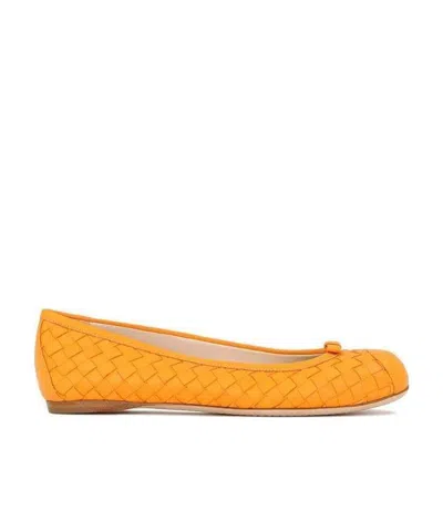 Bottega Veneta Knitted Detail Flats In Yellow