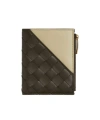Bottega Veneta Intrecciato Diagonal Small Bi-fold Wallet In Persimmons/light Cream Candy