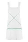 Bottega Veneta Pleated Embroidered Knitted Mini Dress