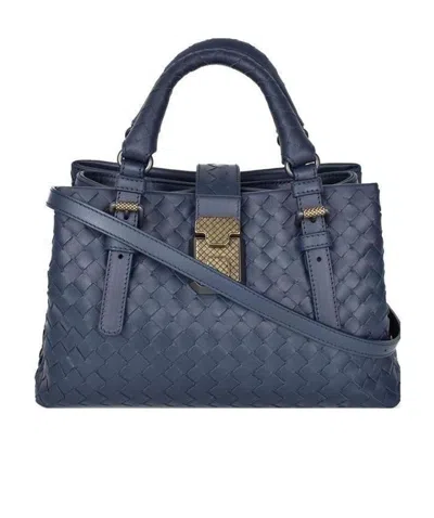 Bottega Veneta Knitted Handbag In Blue