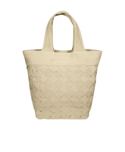 Bottega Veneta Knitted Handbag In Nude
