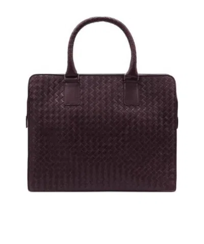 Bottega Veneta Knitted Handbag In Purple