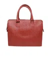 Bottega Veneta Knitted Handbag In Red