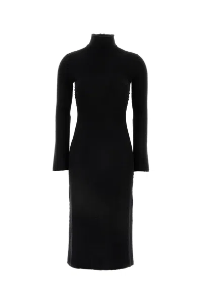 Bottega Veneta Knitted High Kneck Dress-m Nd  Female In Black