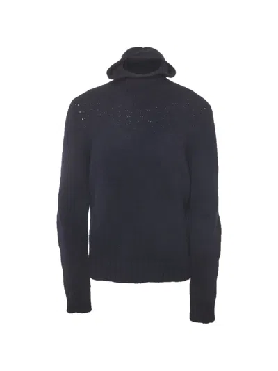 Pre-owned Bottega Veneta Knitted Hoodie In Blue