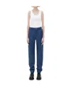 Bottega Veneta Knitted Leather Casual Pants In Blue