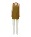 Bottega Veneta Knitted Leather Dress In Green