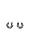 Bottega Veneta Knitted Loop Earrings In Gray