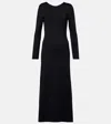 Bottega Veneta Womens Black Open-back Chain-embellished Stretch-woven Midi Dress