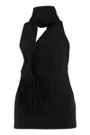 Bottega Veneta Knitted One-shoulder Top In Black