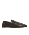 Bottega Veneta Leather Intrecciato Sunday Slippers In Black